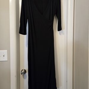 J. Jill Black Sheath Dress V-Neck 3/4 Sleeve